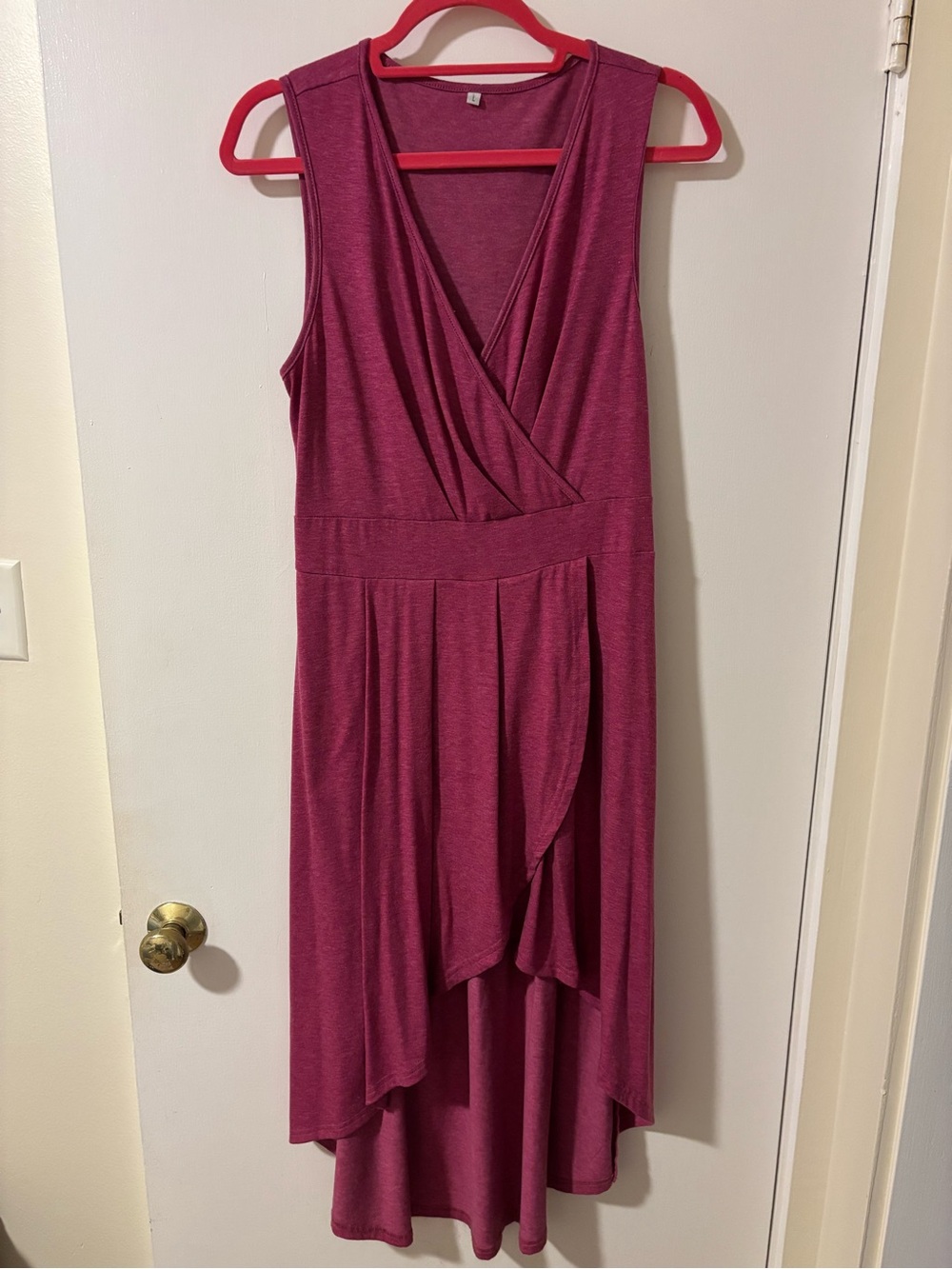Halara Deep V-Neck Sleeveless High Low Crossover Hem Flowy Midi Casual Dress